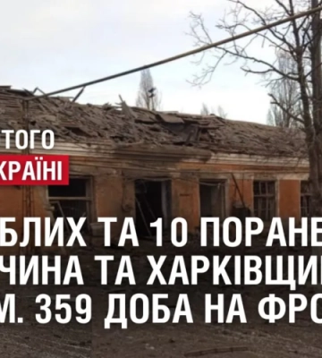 5 загиблих та 10 поранених: Донеччина та Харківщина під вогнем росіян. 359 доба на фронті
