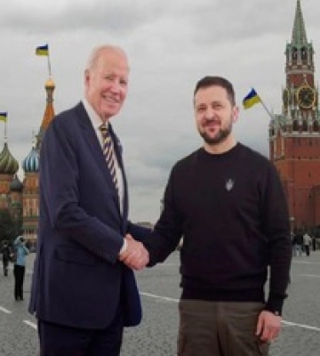 Торт купив, ракети з танками передав: нова порція мемів та фотожаб на візит Байдена до Києва