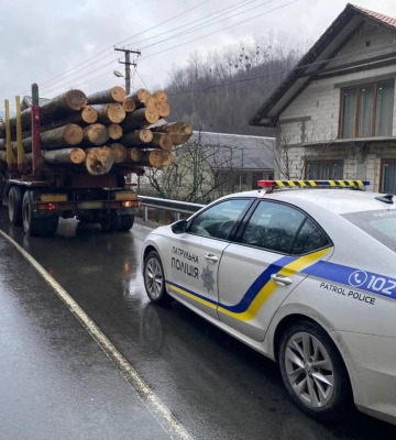 На Закарпатті виявили вантажівку з &quot;лівою&quot; деревиною (ФОТО)