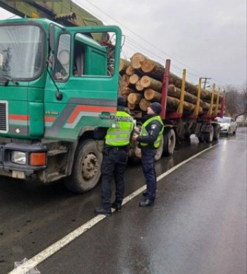 На Закарпатті  у водія вантажівки патрульні виявили деревину, документи на яку не відповідали дійсності