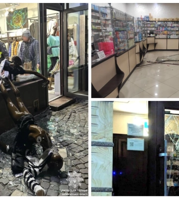 У Мукачеві дебошир розтрощив вітрини в аптеці та магазинах