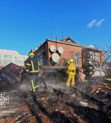 В центрі Полтави горів будинок