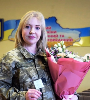Звільнена з російського полону волинянка отримала офіцерське звання