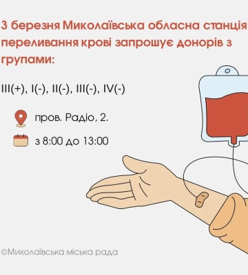 Завтра станція переливання крові потребує донорів