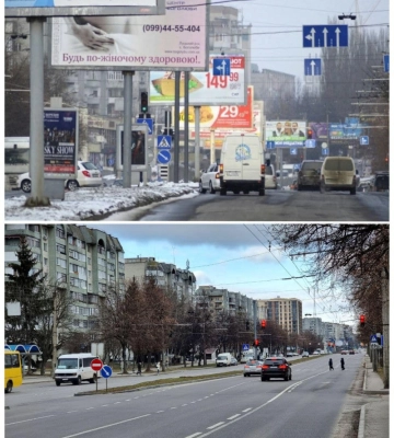 У Луцьку демонтують рекламні борди на проспекті Соборності