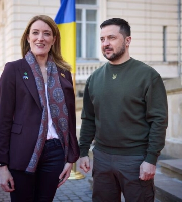 Зеленский встретился с главой Европарламента, которая прибыла в Украину