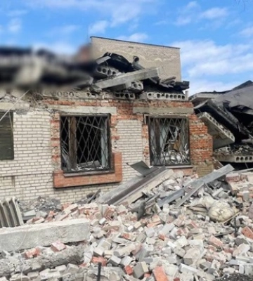 В Волноваху залетела "бавовна": что осталось от комендатуры оккупантов