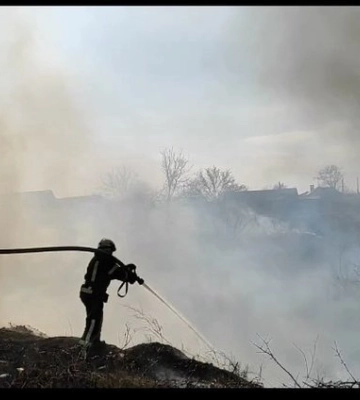 На Одещині через загорання сухостою згорів гектар рослин