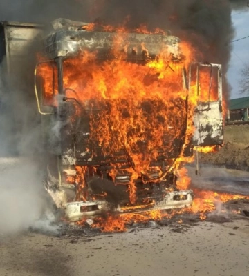 На в’їзді в Ізмаїл горіла вантажівка