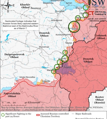 У разі захоплення Бахмута армії рф не вистачить можливостей прорватися вглиб України — ISW