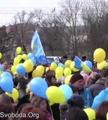 Сопротивление Крыма, 2014: Митинг в Симферополе, посвященный 200-летию со дня рождения Шевченко (видео)