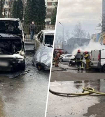 Полностью уничтожены 5 автомобилей и 3 пострадавших: полиция показала кадры с мест прилетов в Киеве