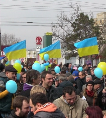 Сопротивление Крыма, 2014: Митинг в Симферополе, посвященный 200-летию со дня рождения Шевченко (видео)