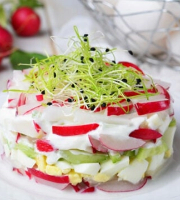 Просто и со вкусом: салат из редиса со сметаной