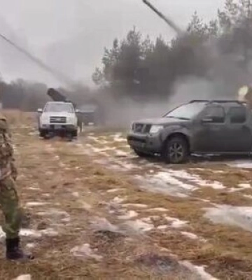 Боевая работа мобильных РСЗО в Донецкой области. ВИДЕО