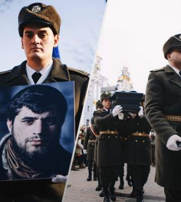 Да Вінчі поховали на Аскольдовій могилі: фоторепортаж із прощання з Героєм у Києві