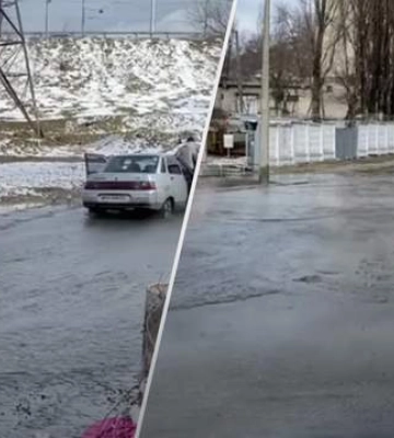 У Києві через прорив труби дорога перетворилась на річку