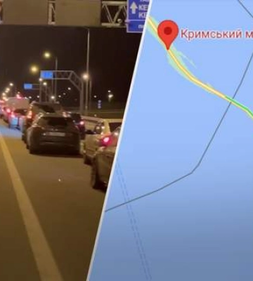 Перед Кримським мостом розтягнувся величезний затор на 3 кілометри