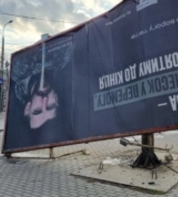 У Луцьку вітер звалив рекламний щит: його демонтували