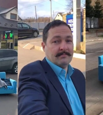Диван на колесах: вулицями міста на Тернопільщині їздить дивний транспорт (відео)