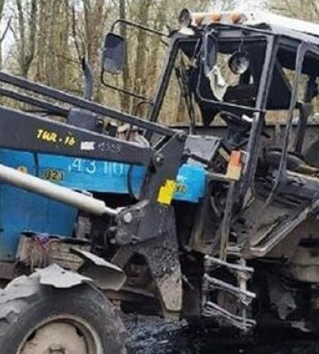 На противотанковой мине в Черниговской области подорвался трактор. ФОТО