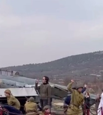 Чичерина с ряжеными солдатами устроила в Крыму пляски на карусели: видео
