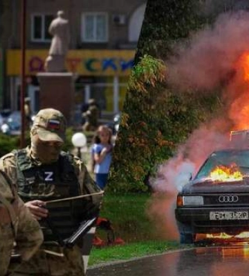 В Скадовске взорвали автомобиль командира взвода российских силовиков: как оно горело