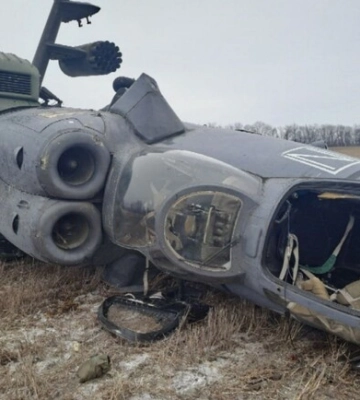 На Харківщині знайшли розбитий російський гелікоптер 