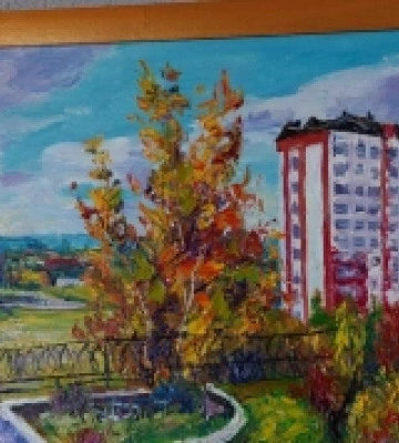 Художник з Вараша створив виставку в меблевому кіоску Луцька: кошти спрямує на допомогу ЗСУ ФОТО
