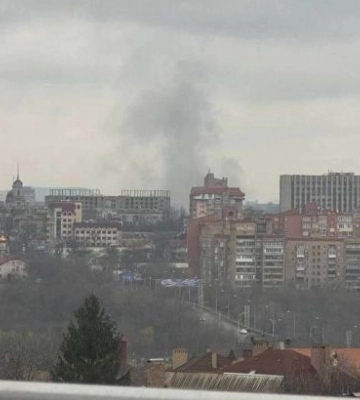 В Донецке сообщили о сильном «прилете», над городом клуб дыма