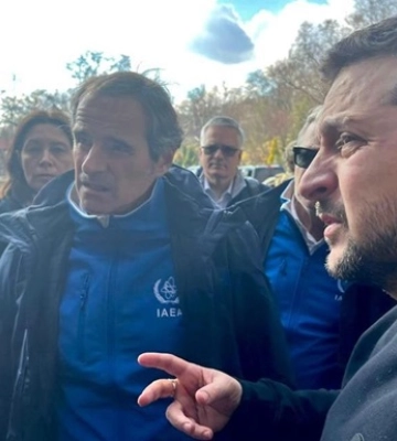 Глава МАГАТЭ и Зеленский осмотрели Днепровскую ГЭС