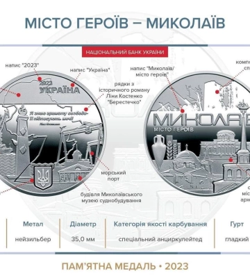 Мэр Николаева Сенкевич показал, как выглядит памятная монета НБУ, выпущенная в честь города