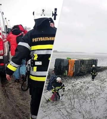 ДТП з пасажирським автобусом на Хмельниччині: 18 людей потрапили у лікарню