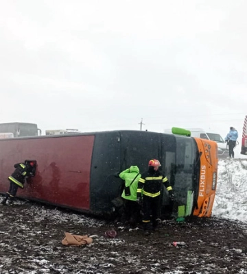 В Хмельницкой области опрокинулся пассажирский автобус