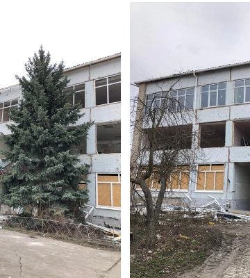 У селищі на Харківщині відновлюють ліцей, що постраждав від обстрілів 