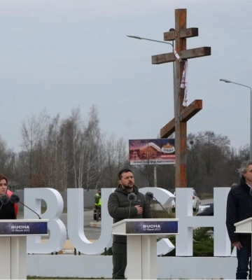 Зеленський і лідери чотирьох країн вшанували пам’ять жителів Бучі, вбитих росіянами