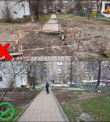 У Луцьку після ремонтних робіт утворилося провалля