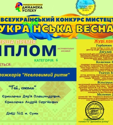 Талановиті діти Сум: учні ДМШ № 2 – переможці Всеукраїнського конкурсу мистецтв