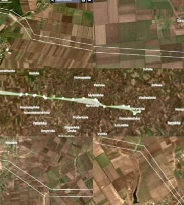 На Запорожье оккупанты обустроили укрепрайон протяженностью 70 километров (спутниковые фото)