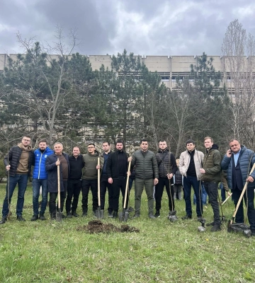 Біля навчального закладу, який постраждав від обстрілу у Миколаєві, висадили дерева