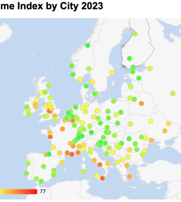 Одеса, Дніпро, Харків, Київ, Львів у сотні найнебезпечніших міст Європи