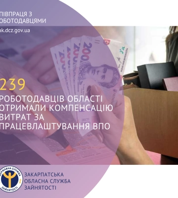 239 роботодавців області отримають компенсацію витрат за працевлаштування ВПО