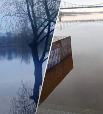 В Киеве из-за подъема воды затопило набережную на Подоле. Фото и видео