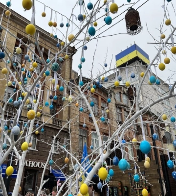 У Дніпрі з’явилося Великоднє дерево побажань (Фото)