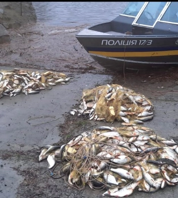 У Кременчуцькому районі поліція виявила понад 300 метрів браконьєрських сіток з рибою