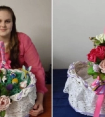В Ужгороді школярка сплела великодній кошик з паперу та посіла перше місце на міжнародному конкурсі. ФОТО