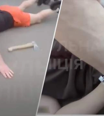 В Киеве патрульный задержал агрессивного мужчину с топором: эпическое видео из нагрудной камеры