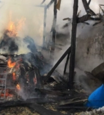 В Ужгородському районі горіла надвірна споруда: гасили дві бригади рятувальників