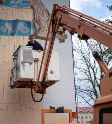 В Ірпені створюють мурал, присвячений Бахмуту та Соледару: фото