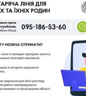 На Полтавщині запрацювала гаряча лінія допомоги учасникам бойових дій, родинам мобілізованих і загиблих військових